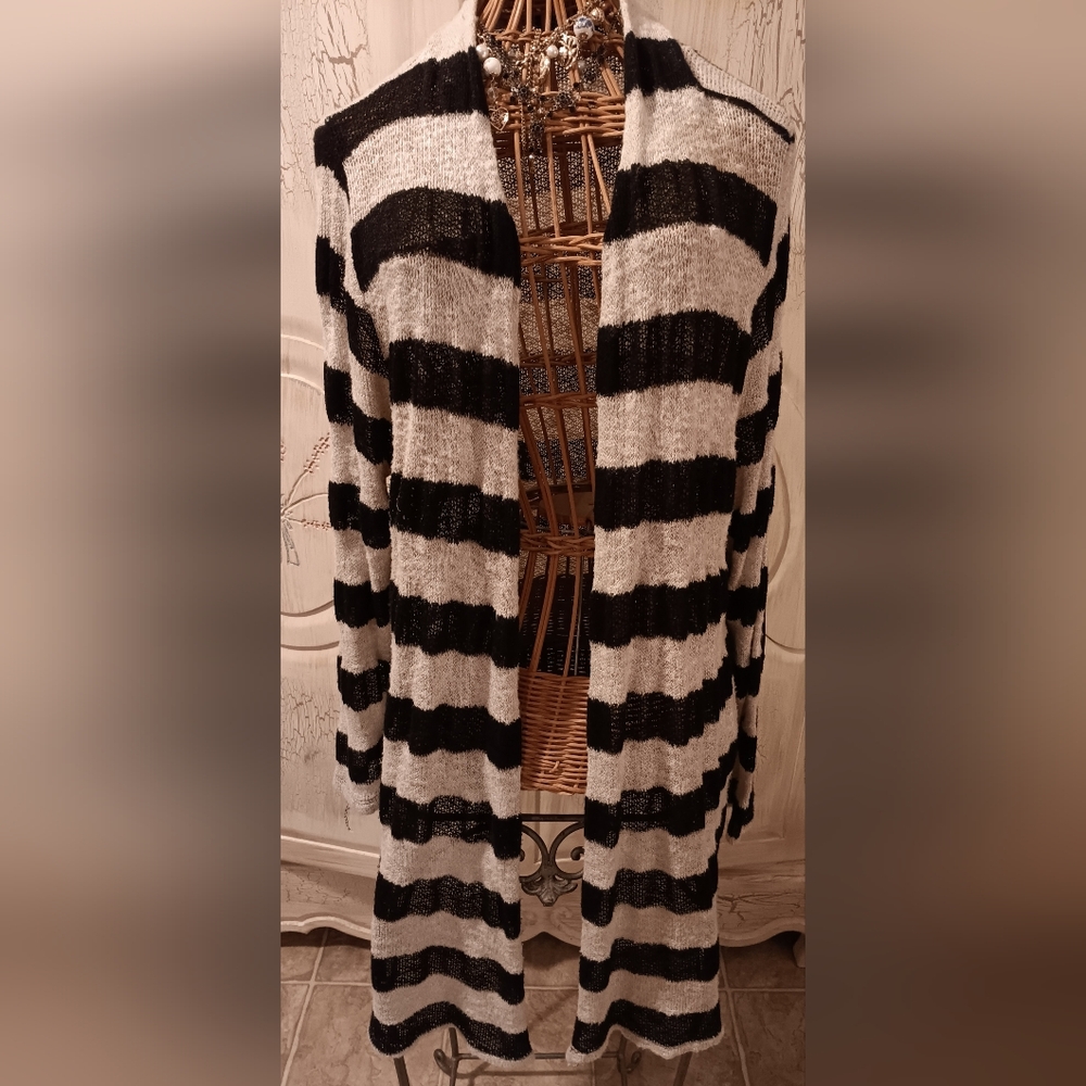 Libian Black and White Striped Sweater